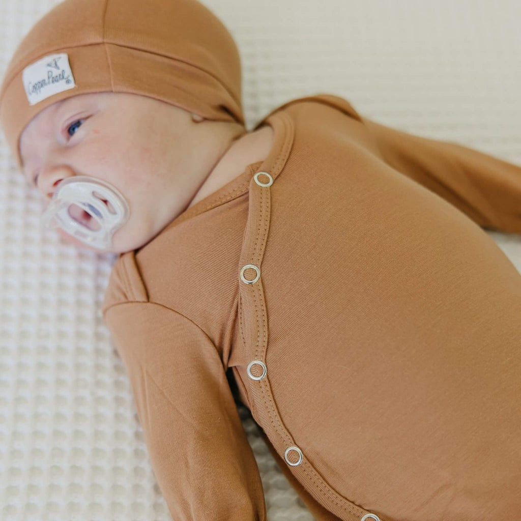 Newborn Knotted Gown - Pecan