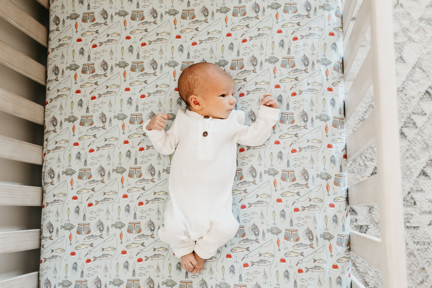 Premium Knit Fitted Crib Sheet - Trout