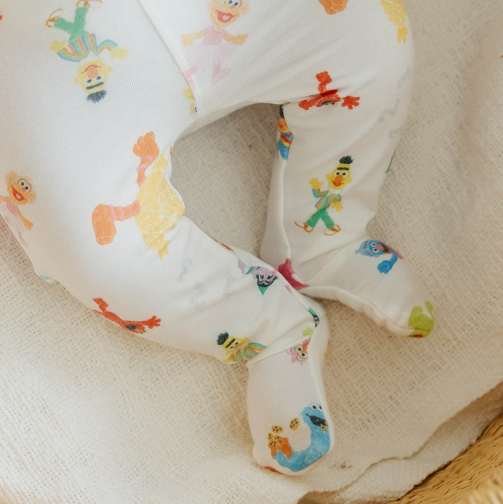 Footed Baby Pants - Sesame Friends