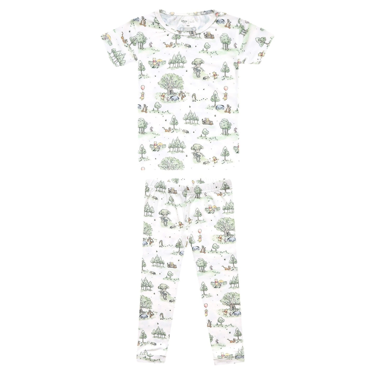 2pc Short Sleeve Pajamas with Pants - Hundred Acre Wood