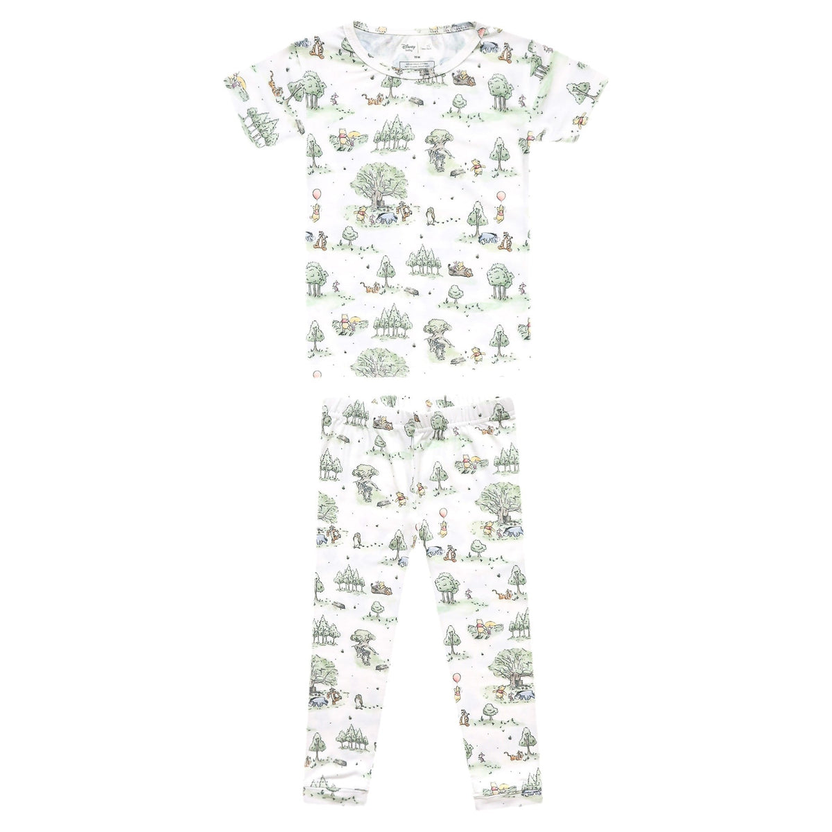 2pc Short Sleeve Pajamas with Pants - Hundred Acre Wood