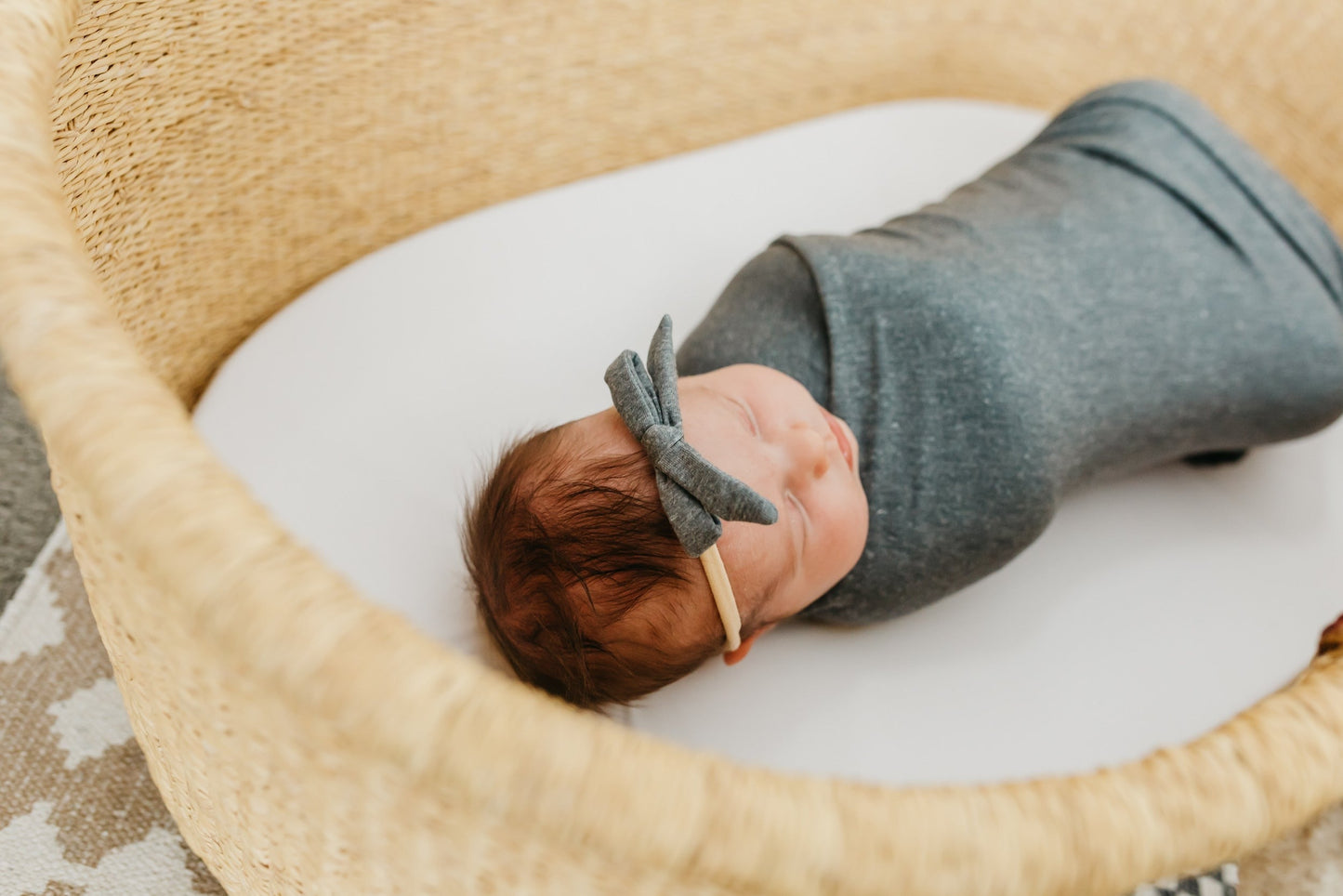 Ribbon Baby Bow - Slate