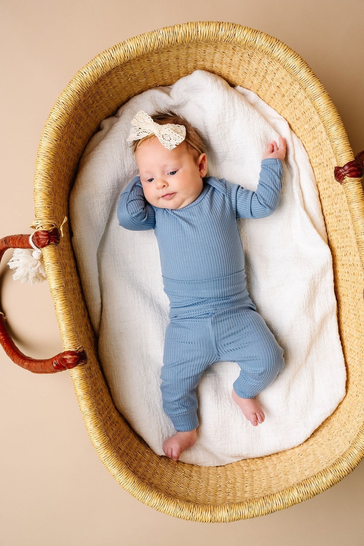 Rib Knit Baby Pants - Atlantic
