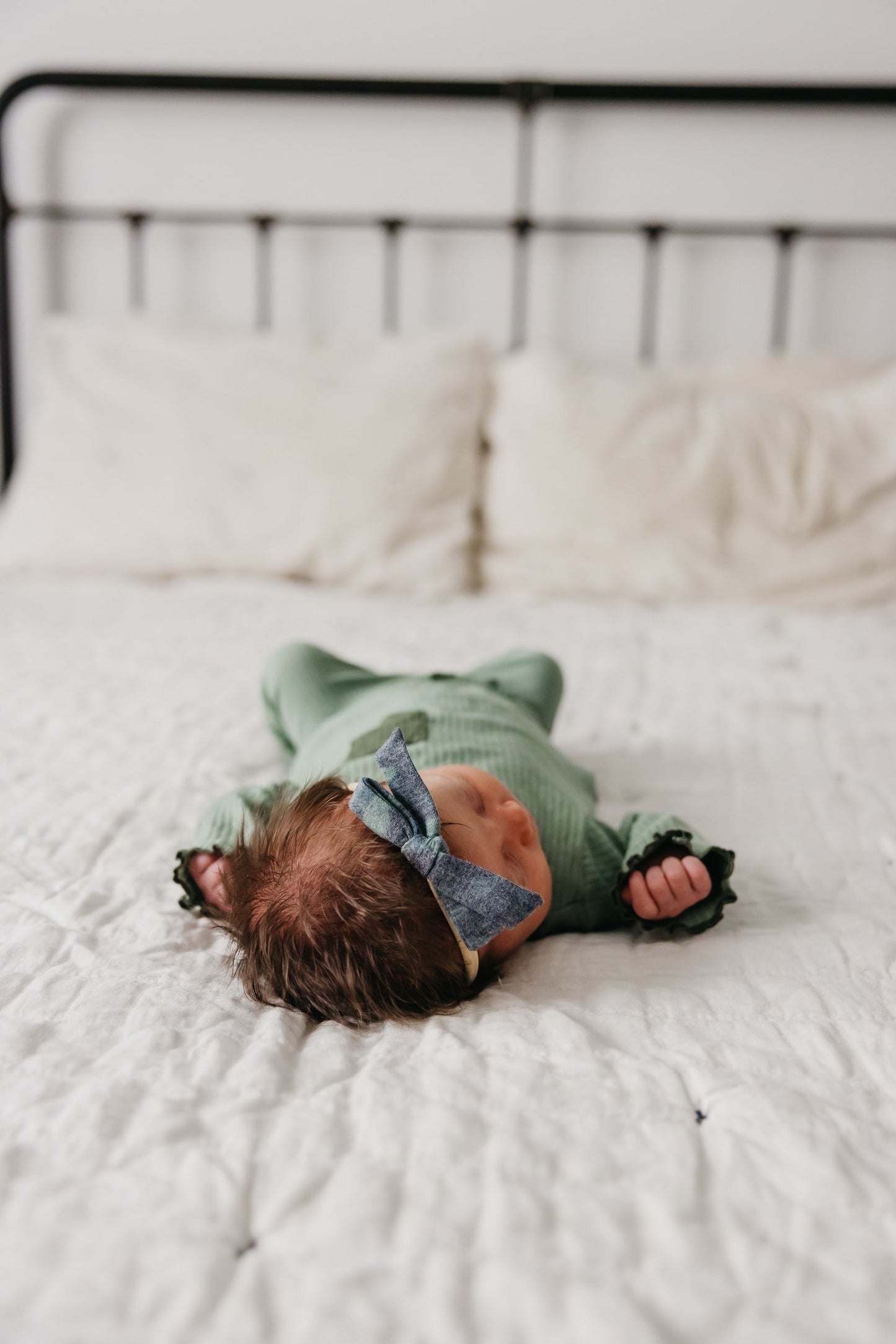 Ribbon Baby Bow - Hunter