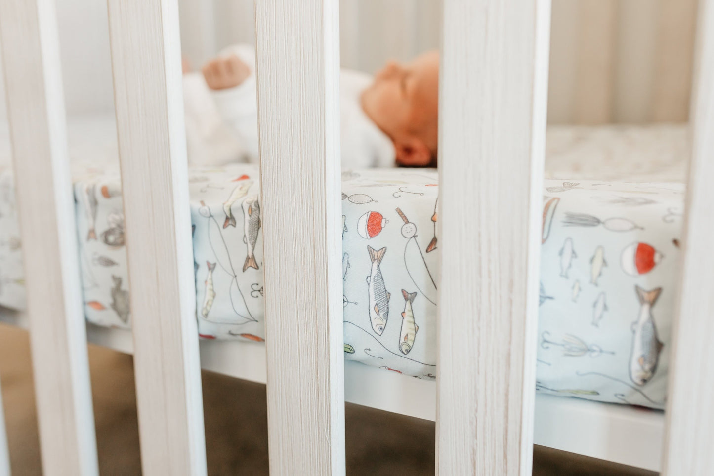 Premium Knit Fitted Crib Sheet - Trout