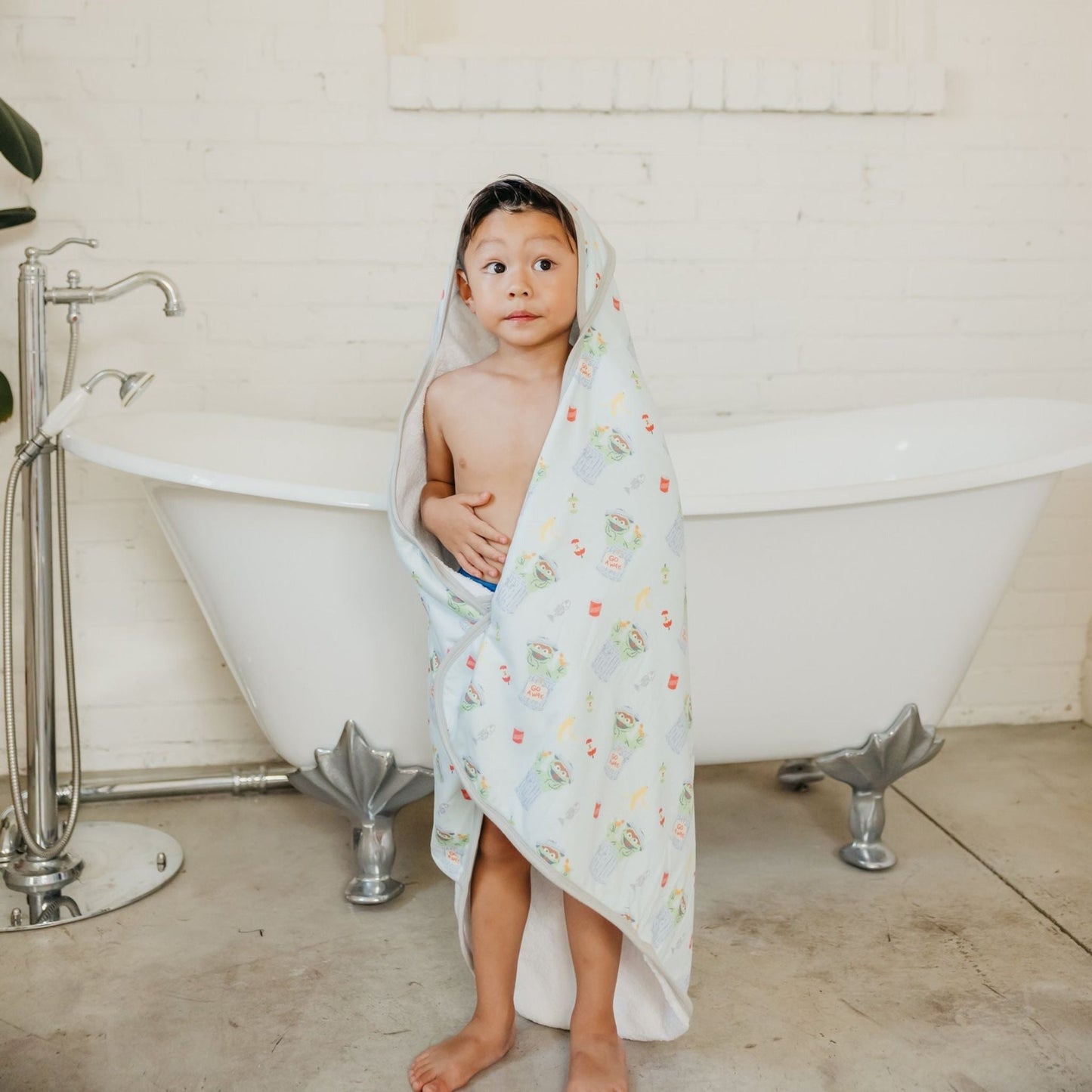 Premium Baby Knit Hooded Towel - Oscar the Grouch