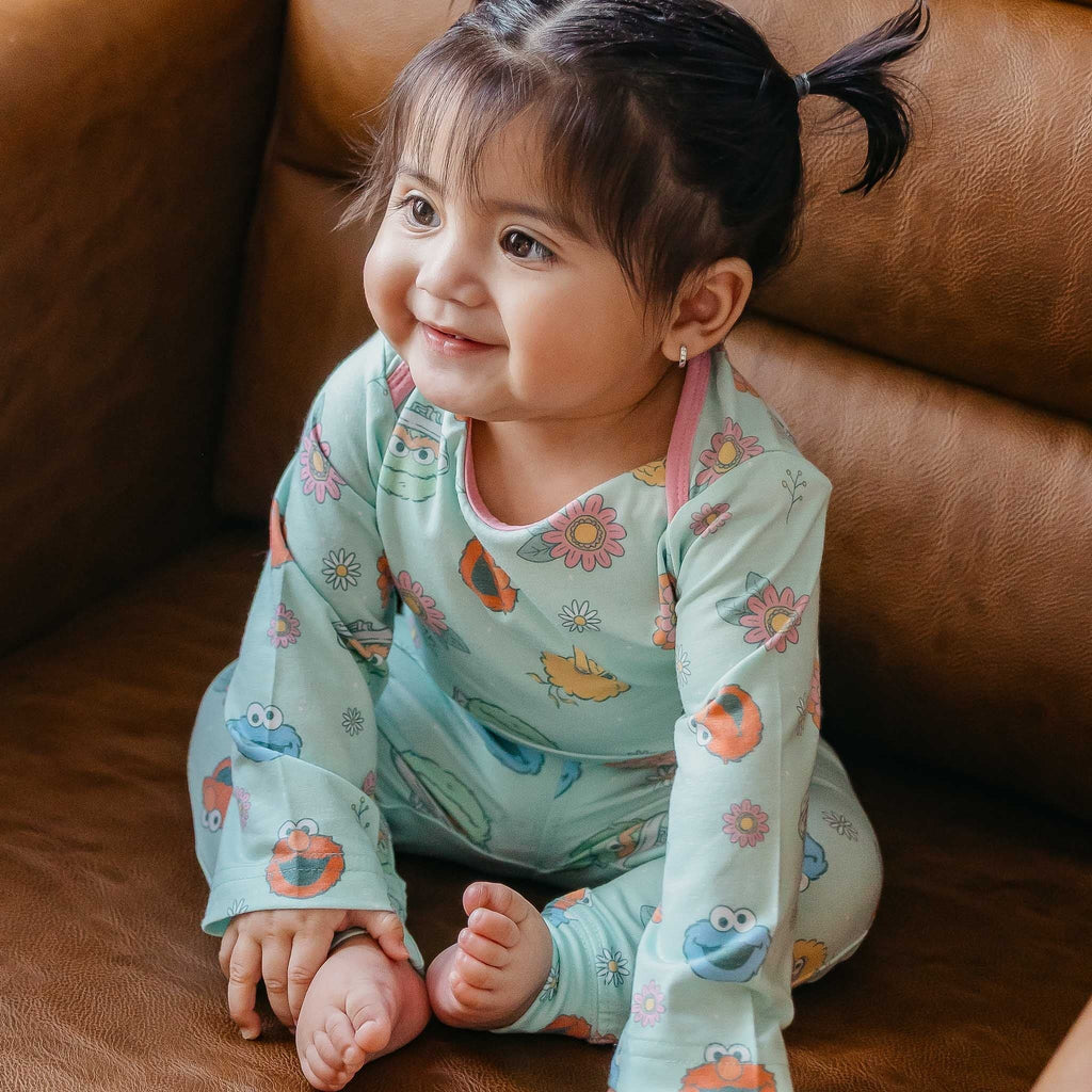 Long Sleeve Bodysuit - Sesame Street Retro Floral
