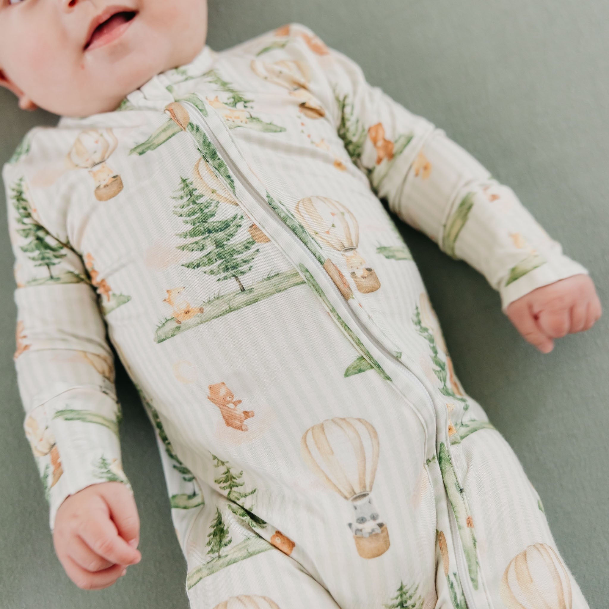 Bamboo Zip-Up Footie Pajama - Forest Explorer