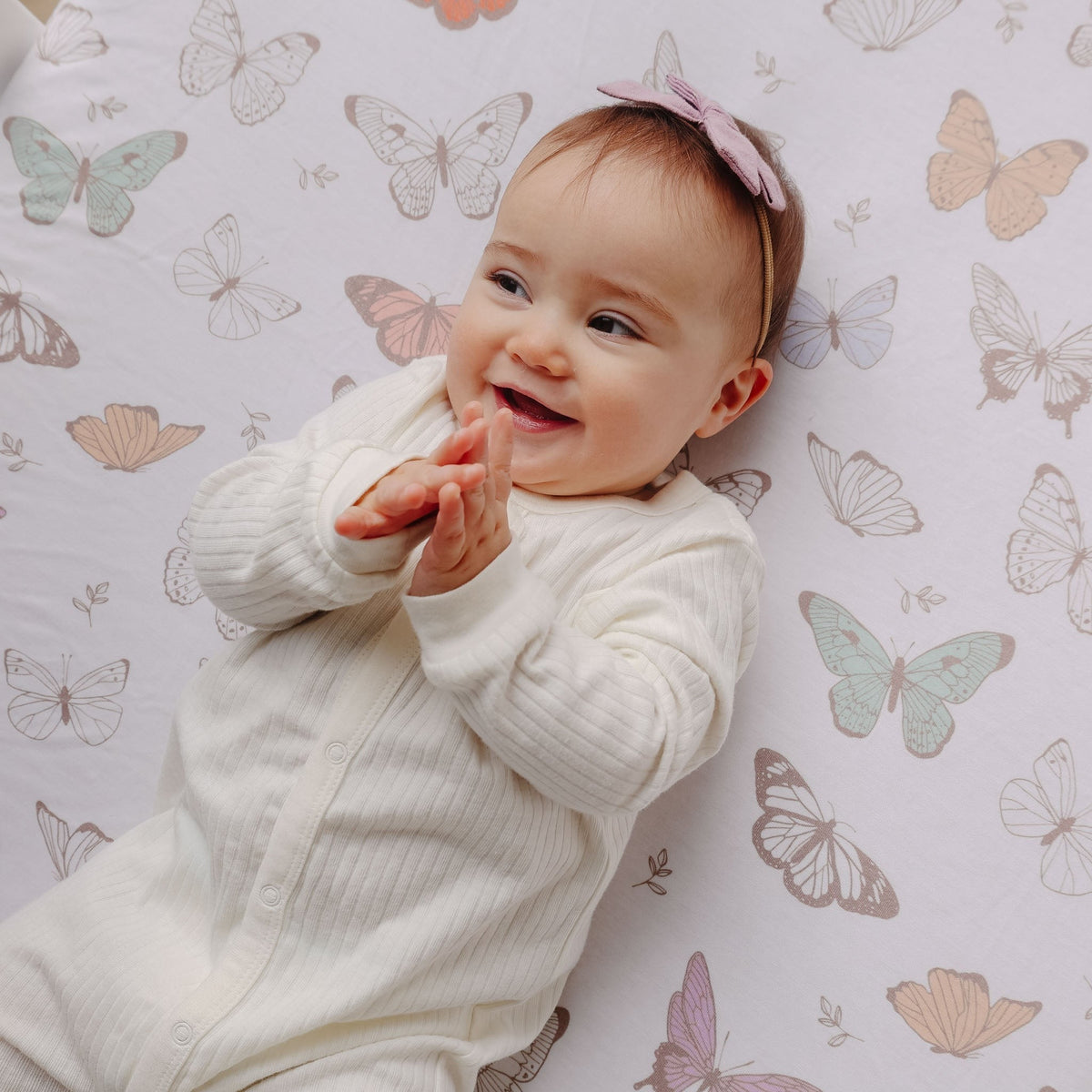 Premium Knit Fitted Crib Sheet - Luna