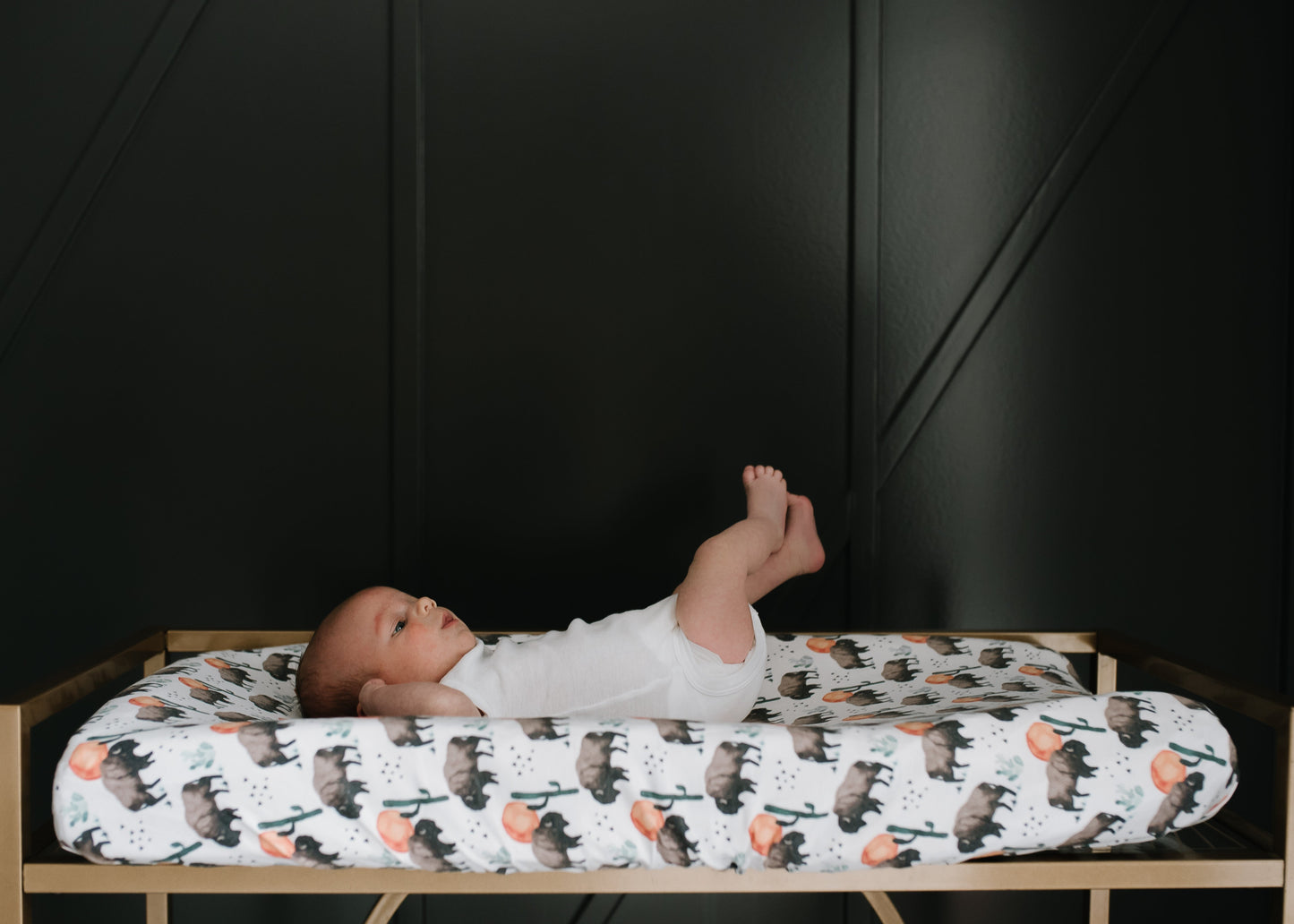 Premium Knit Diaper Changing Pad Cover - Bison
