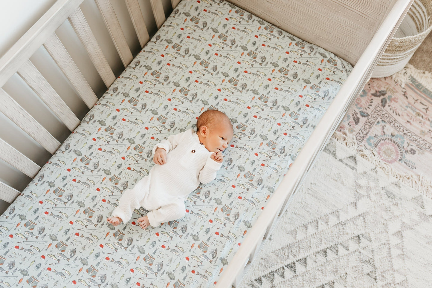 Premium Knit Fitted Crib Sheet - Trout
