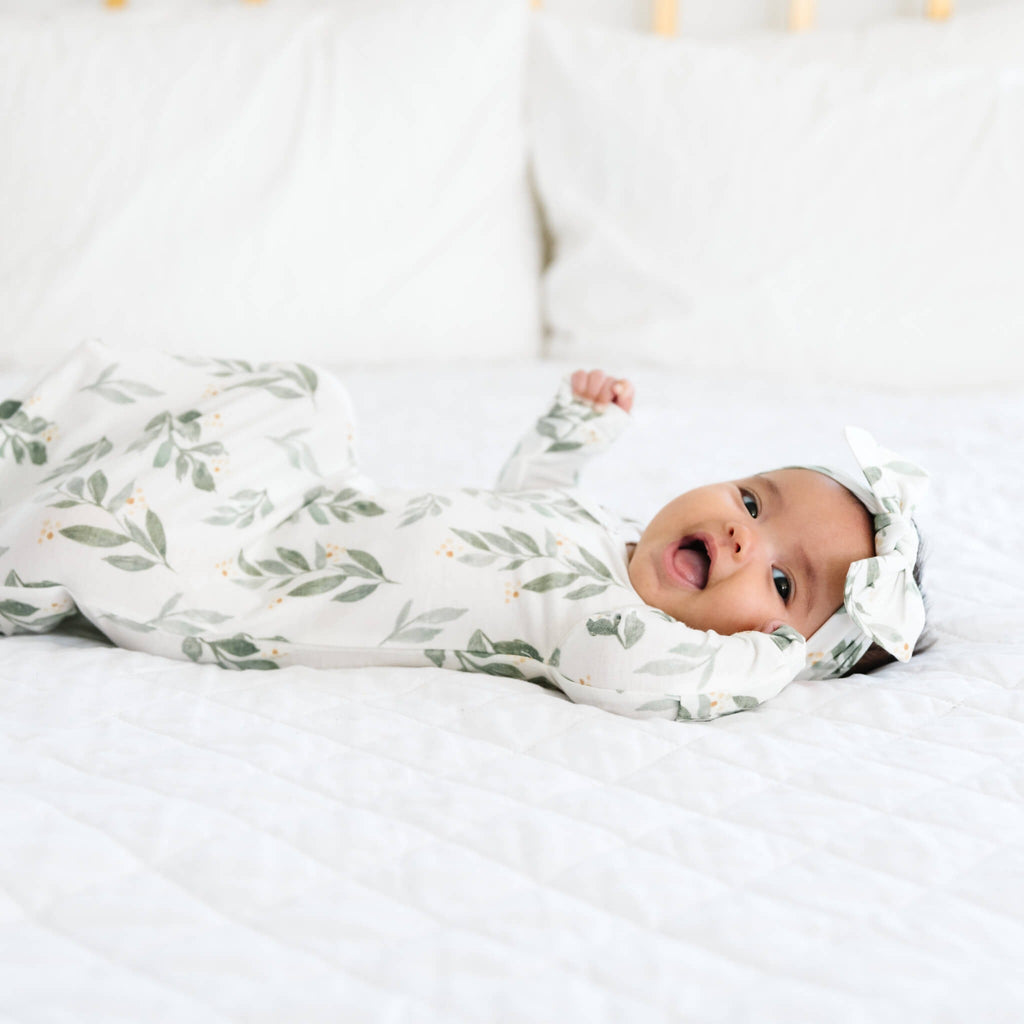 Newborn Knotted Gown - Fern