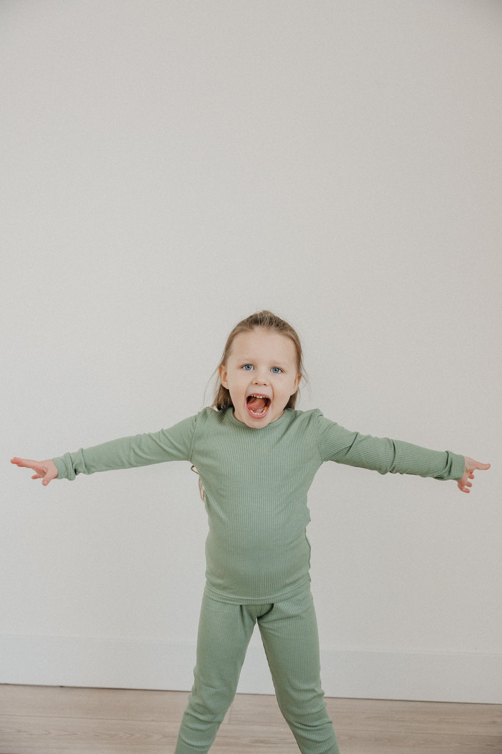 2pc Rib Knit Long Sleeve Pajama Set - Clover