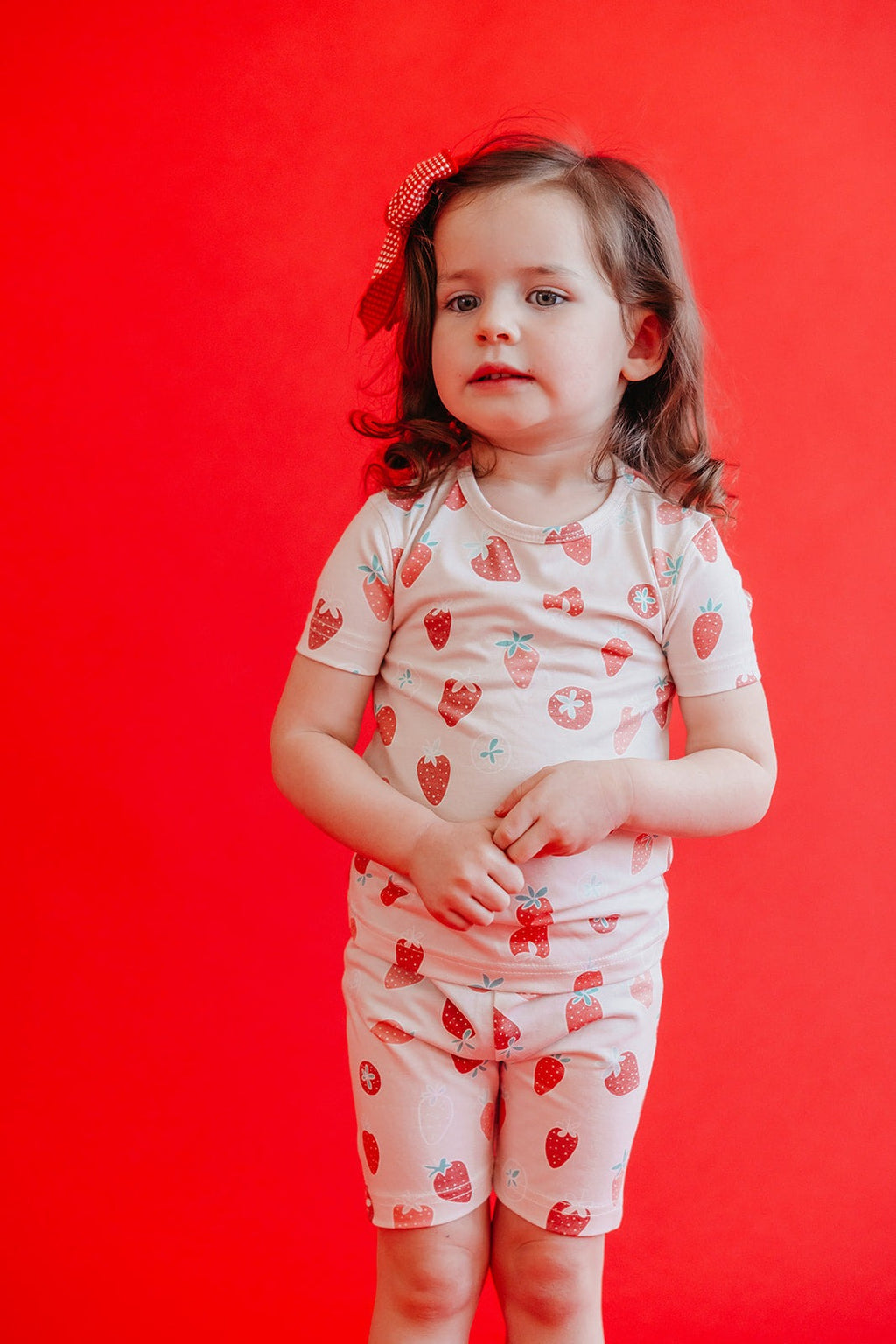 2pc Short Sleeve Pajama Set - Strawberry
