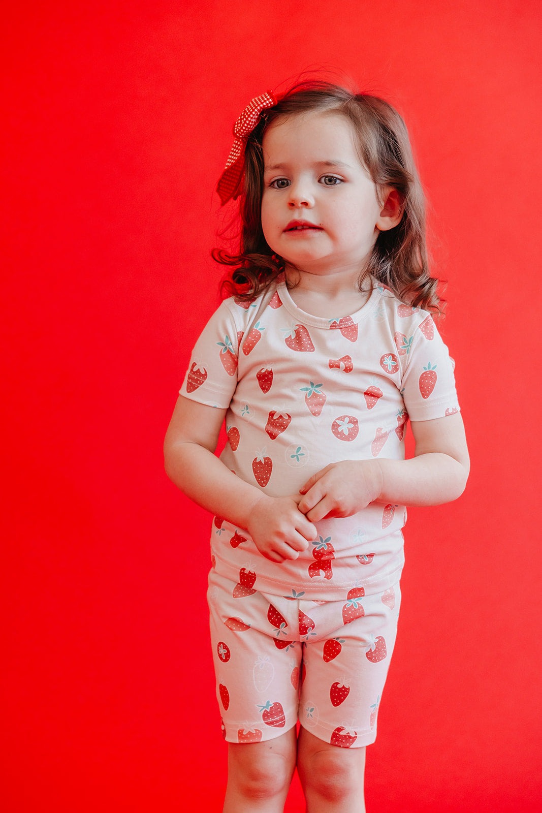 2pc Short Sleeve Pajama Set - Strawberry