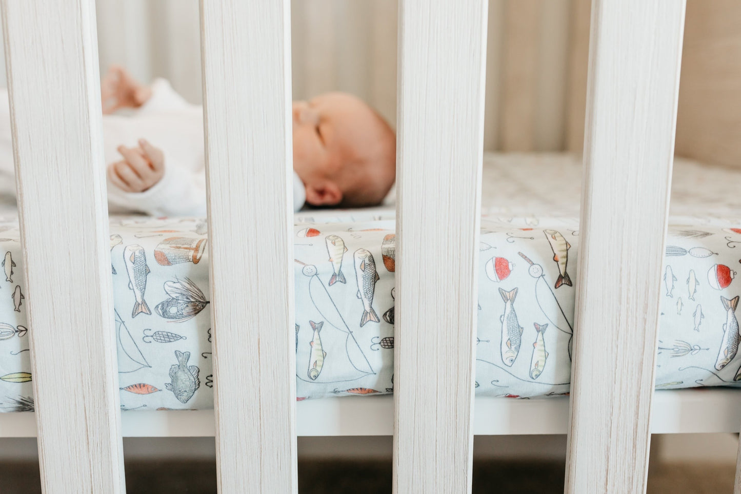 Premium Knit Fitted Crib Sheet - Trout