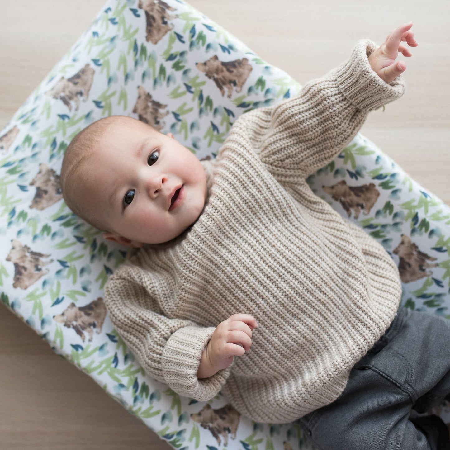 Premium Knit Diaper Changing Pad Cover - Bear