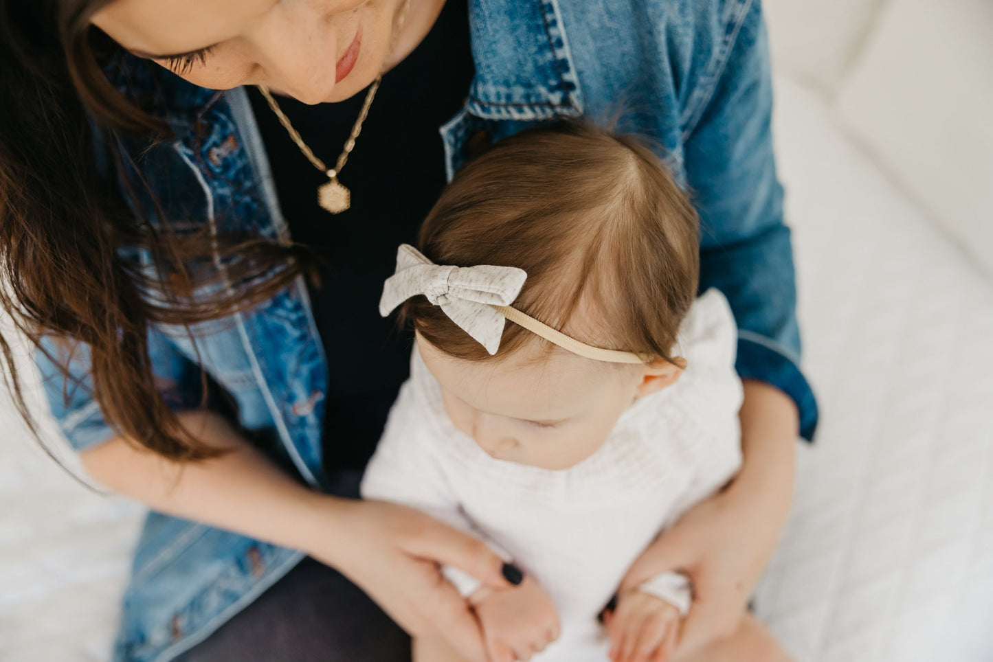 Ribbon Baby Bow - Oat