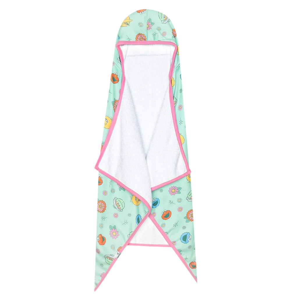 Premium Big Kid Hooded Towel - Sesame Street Retro Floral