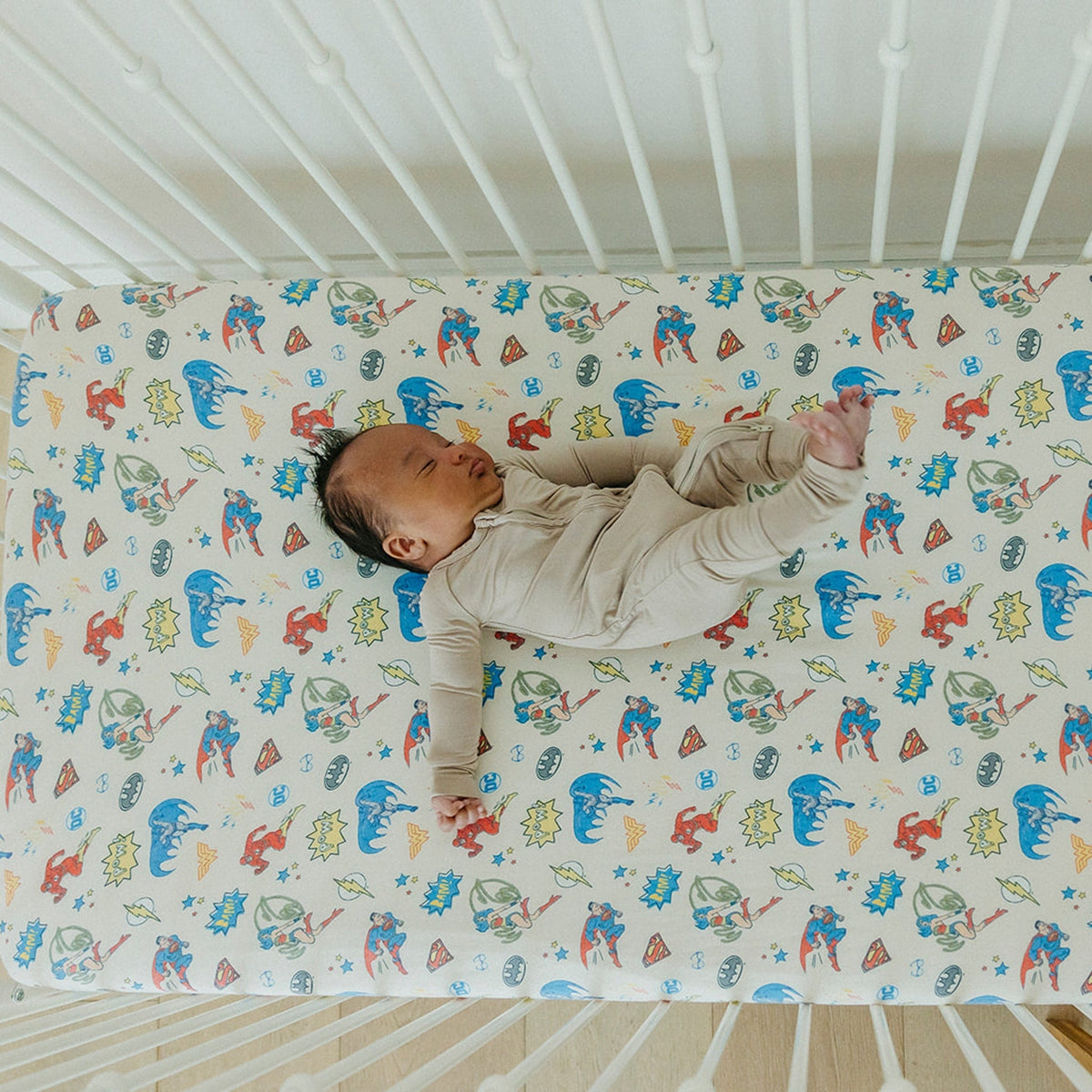 Premium Knit Fitted Crib Sheet - Justice League