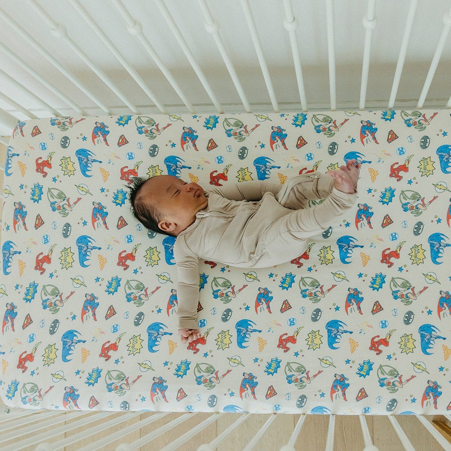 Premium Knit Fitted Crib Sheet - Justice League