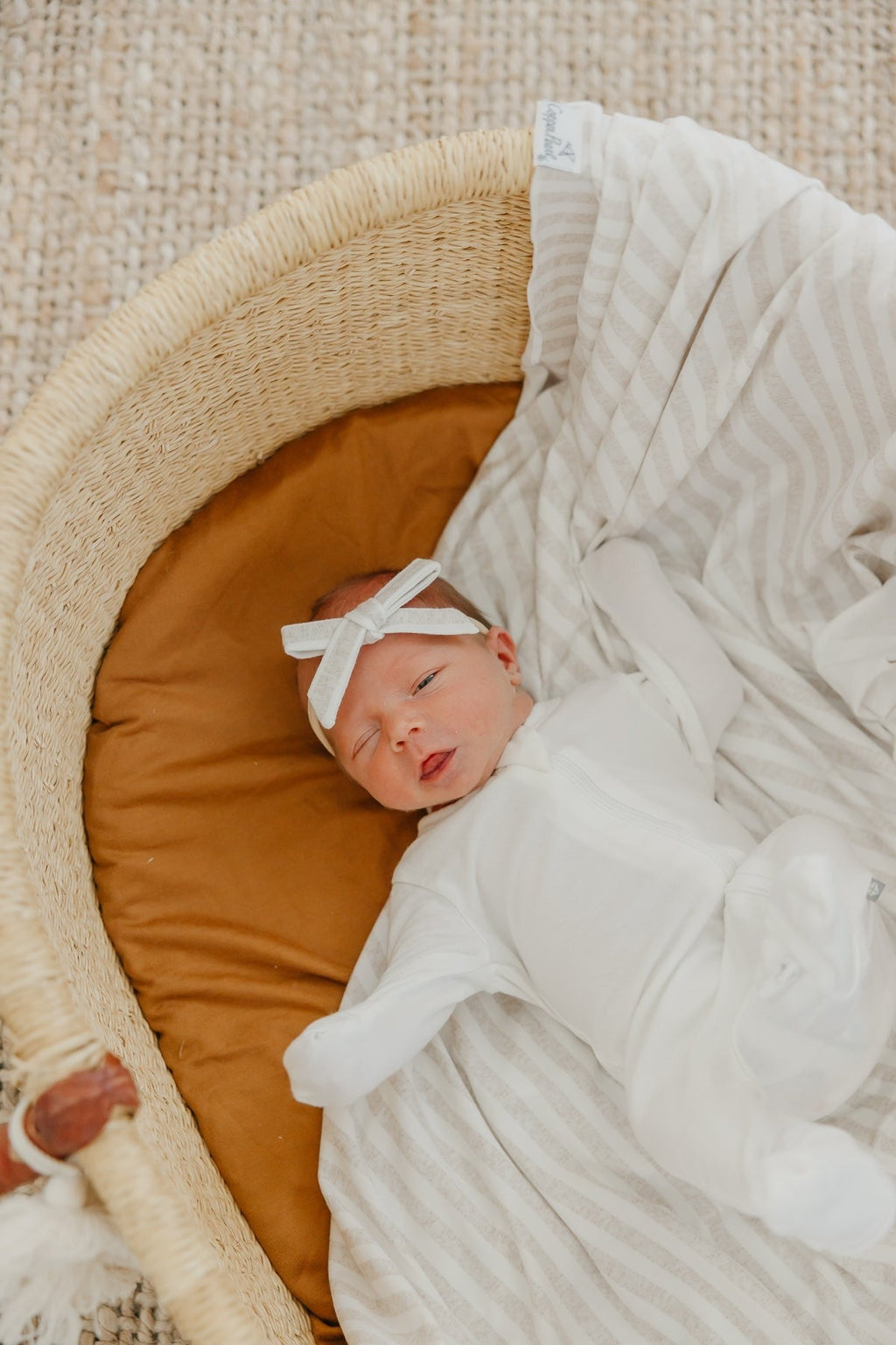Ribbon Baby Bow - Coastal