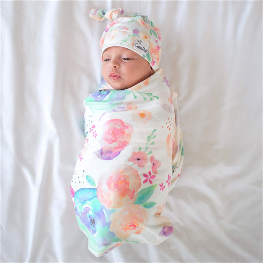Knit Swaddle Blanket - Bloom