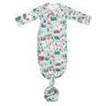 Newborn Knotted Gown - Snowy Slopes