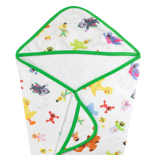 Premium Baby Knit Hooded Towel - Sesame Friends
