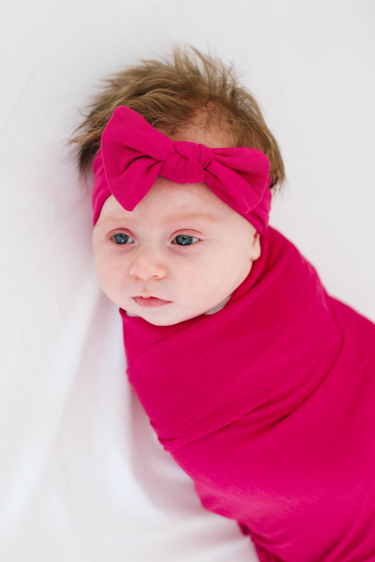 Knit Headband Bow - Raspberry
