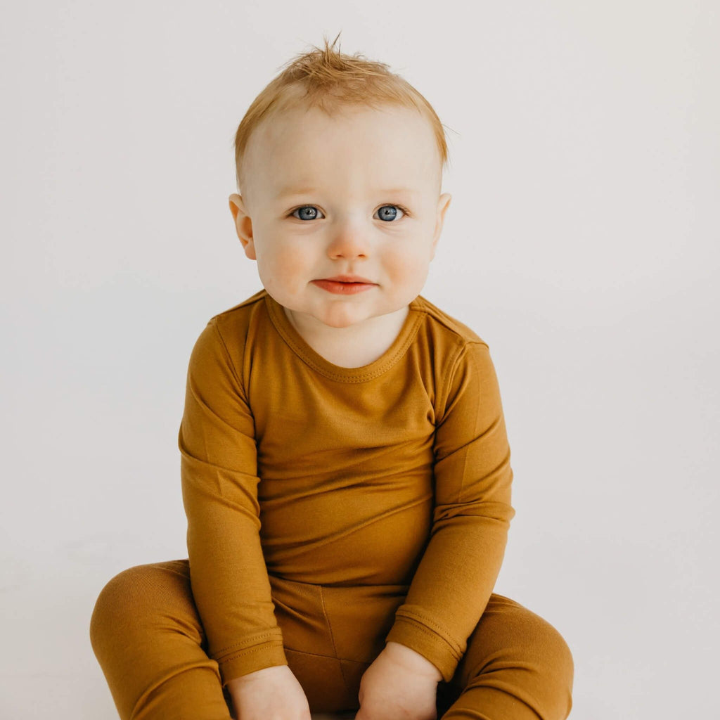 2pc Long Sleeve Pajama Set - Camel