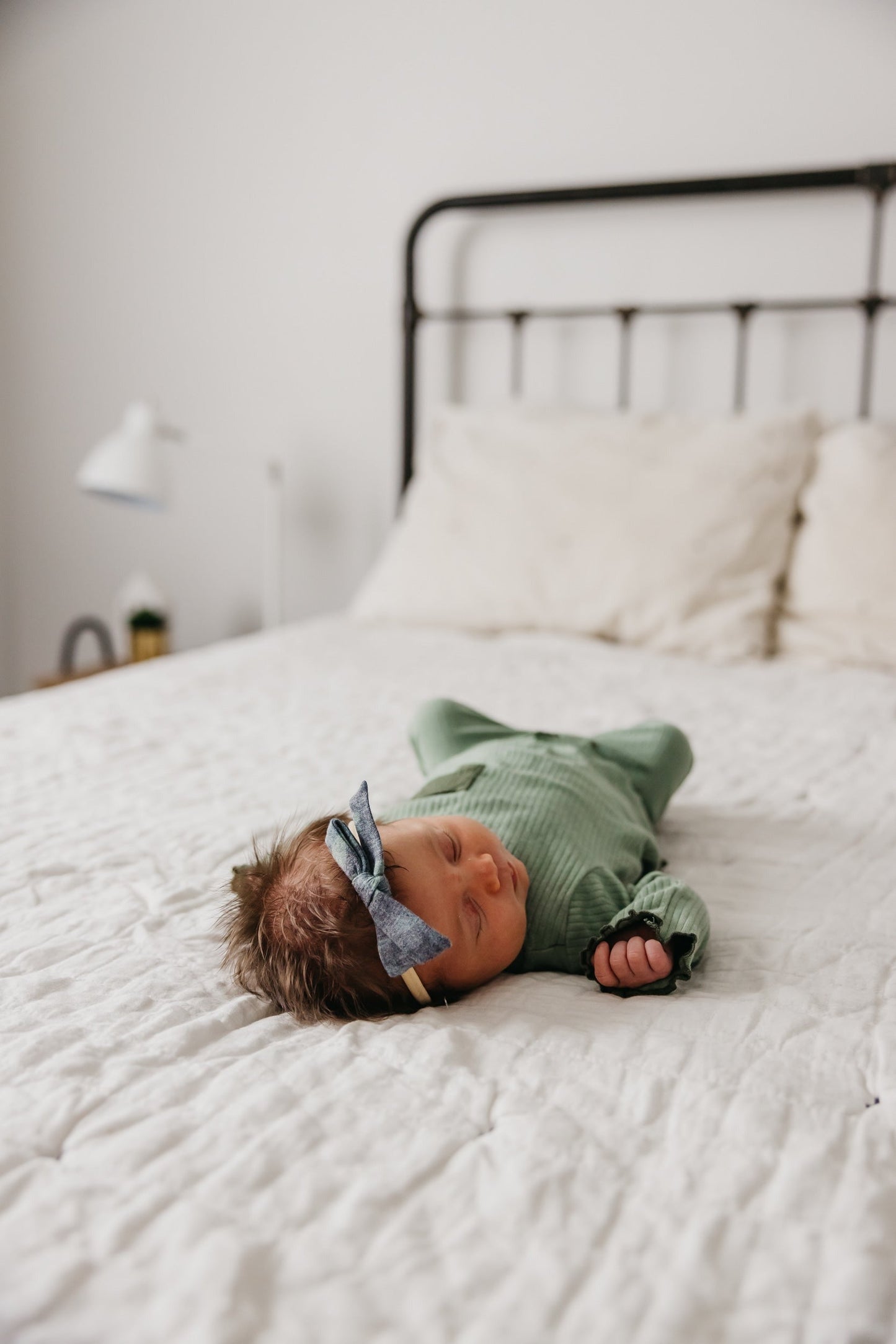 Ribbon Baby Bow - Hunter