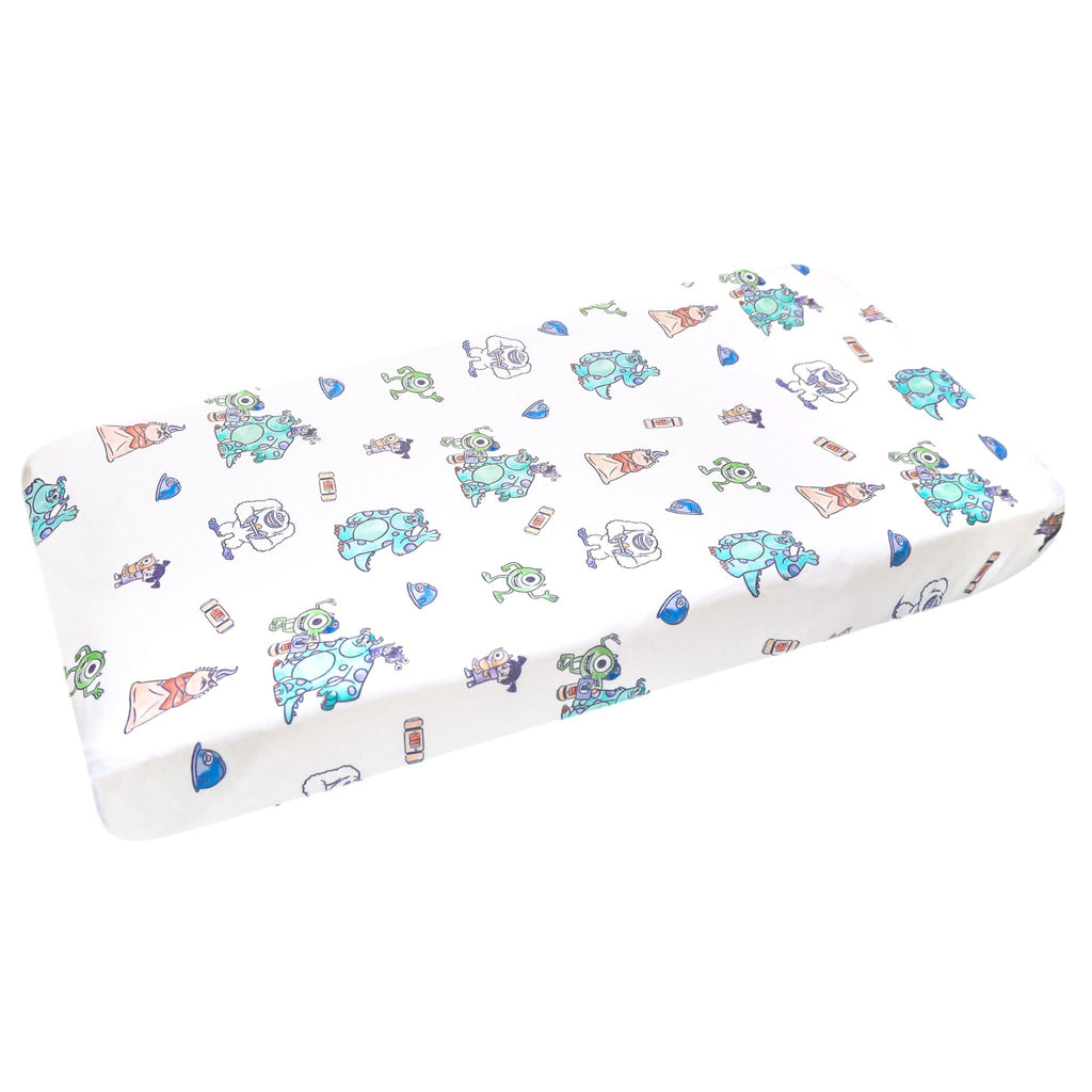 Premium Knit Diaper Changing Pad Cover - Monsters, Inc. Friends