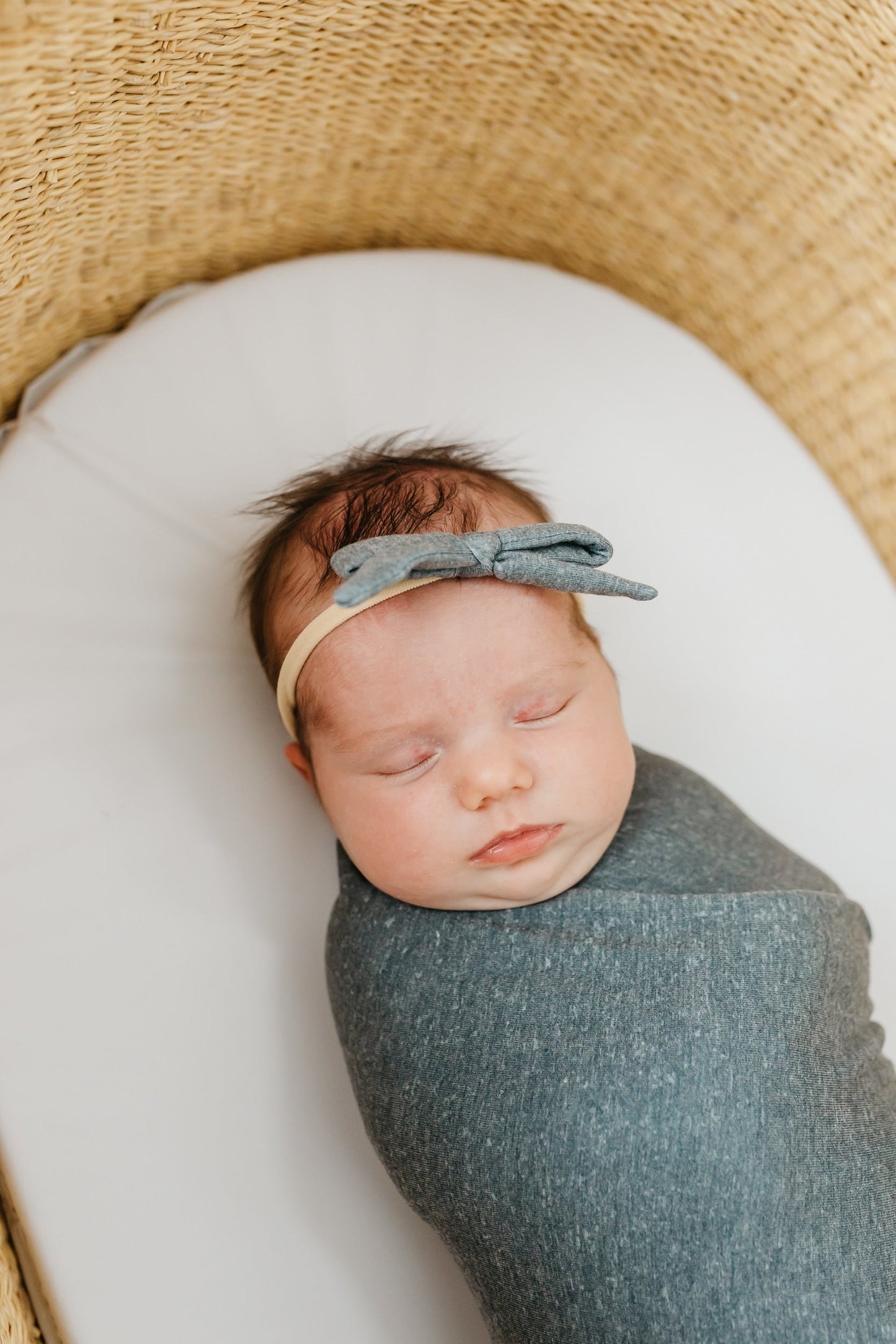 Ribbon Baby Bow - Slate
