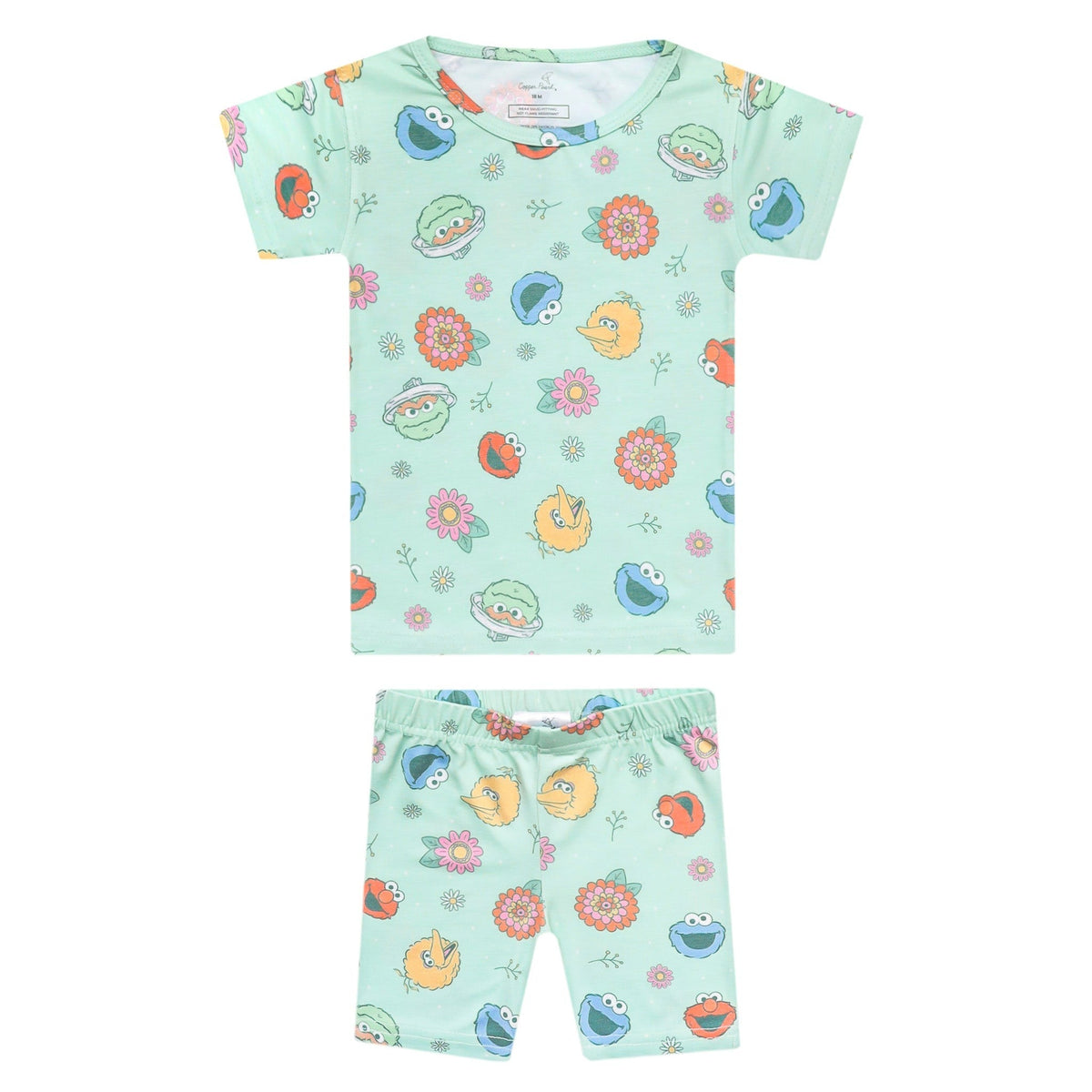 2pc Short Sleeve Pajama Set - Sesame Street Retro Floral