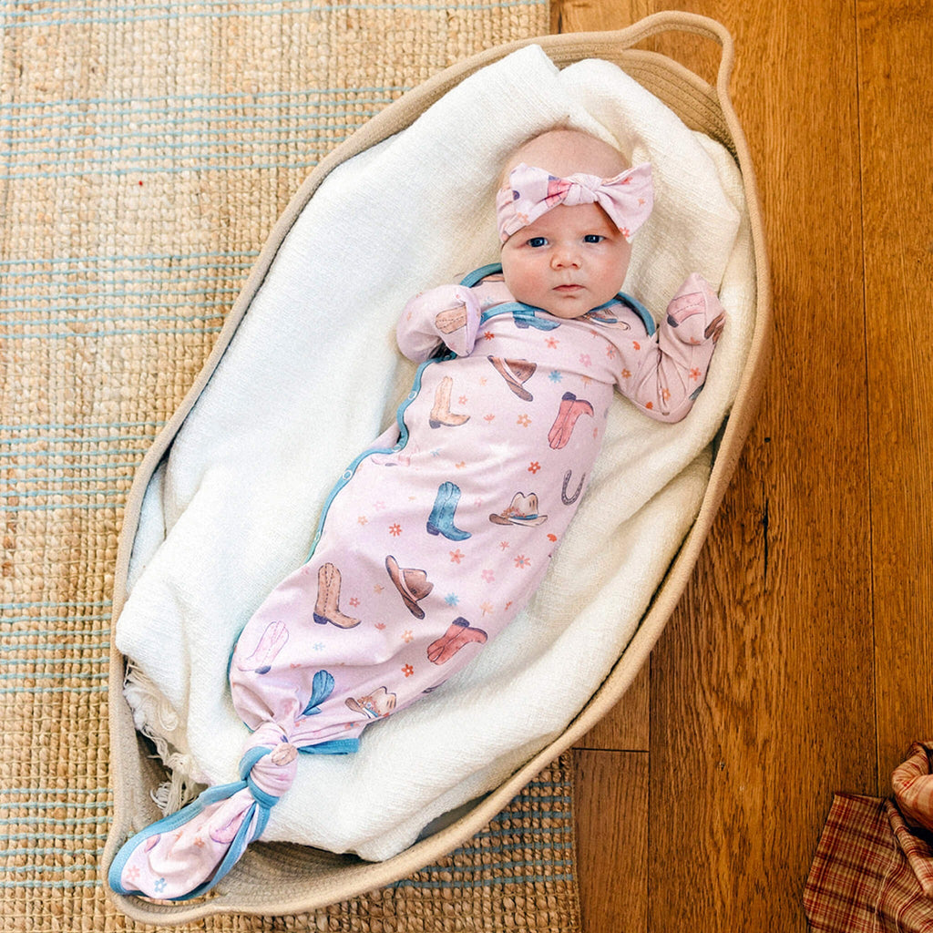 Newborn Knotted Gown - Cheyenne