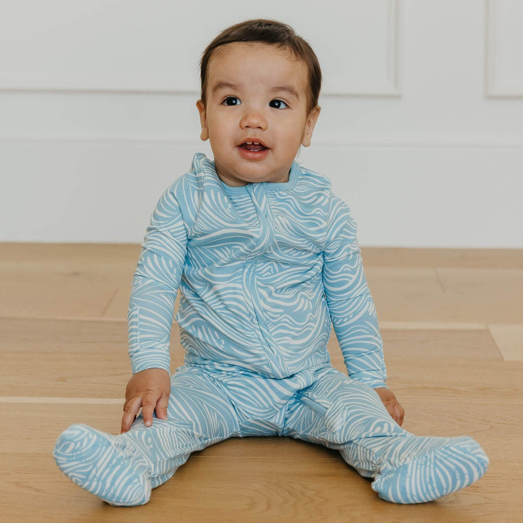 Zip-Up Footie Pajama - Surf