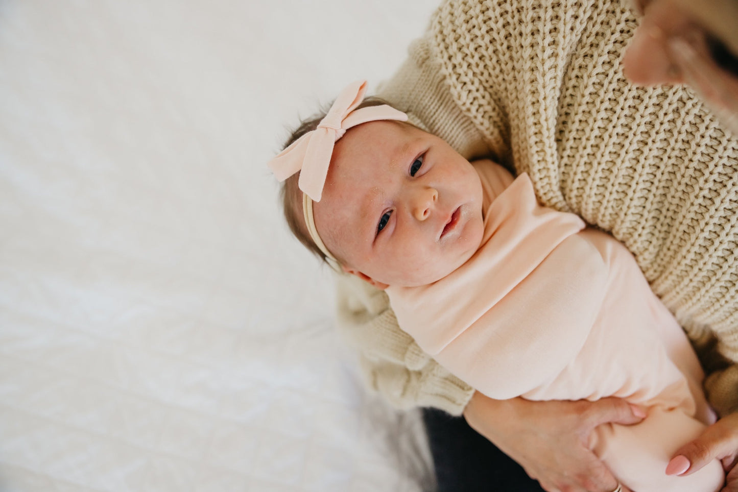 Ribbon Baby Bow - Blush