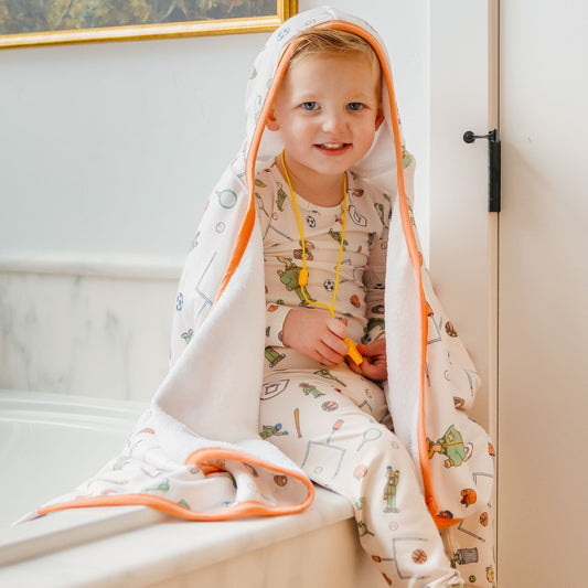 Premium Big Kid Hooded Towel - Sesame Street Varsity Friends