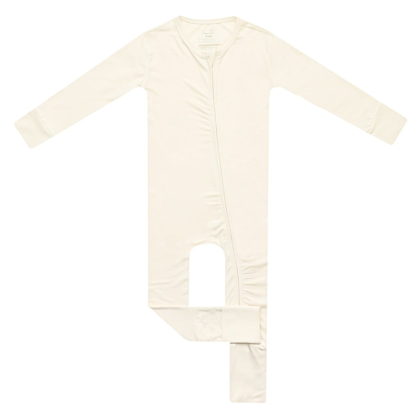 Convertible Zip-Up Footie Pajama - Cru