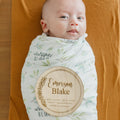 Personalized Wooden Announcement Sign - Olive Branch