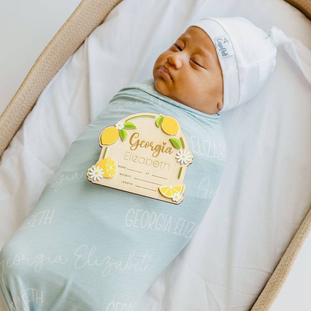 3D Acrylic Wooden Announcement Sign - Happy Lemon