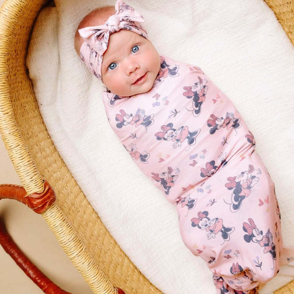 Knit Swaddle Blanket - Minnie Mouse