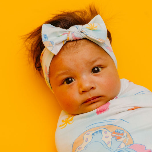 Knit Headband Bow - Disney Stitch Dreamsicles