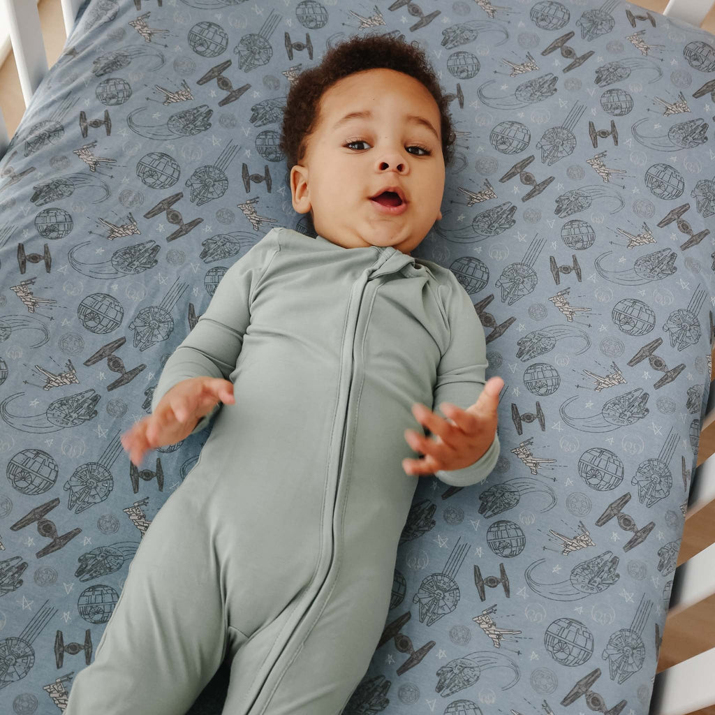 Premium Knit Fitted Crib Sheet - Starships