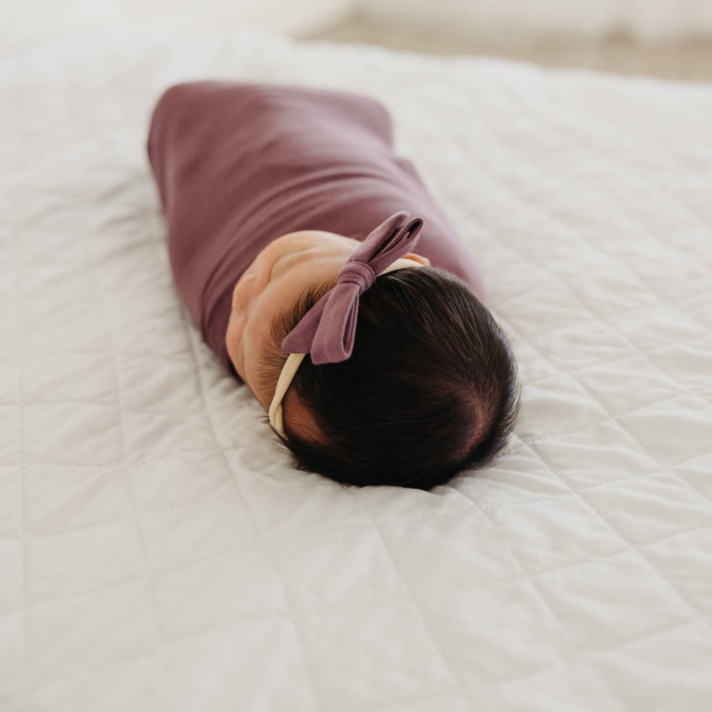 Ribbon Baby Bow - Plum