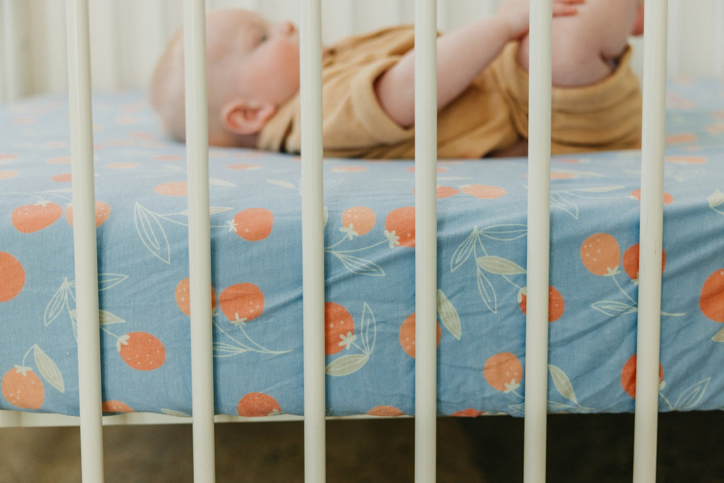 Premium Knit Fitted Crib Sheet - Clementine