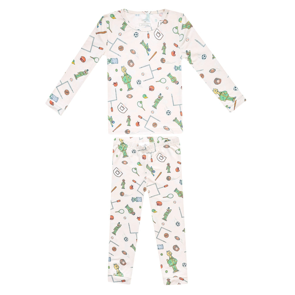 2pc Long Sleeve Pajama Set - Sesame Street Varsity Friends