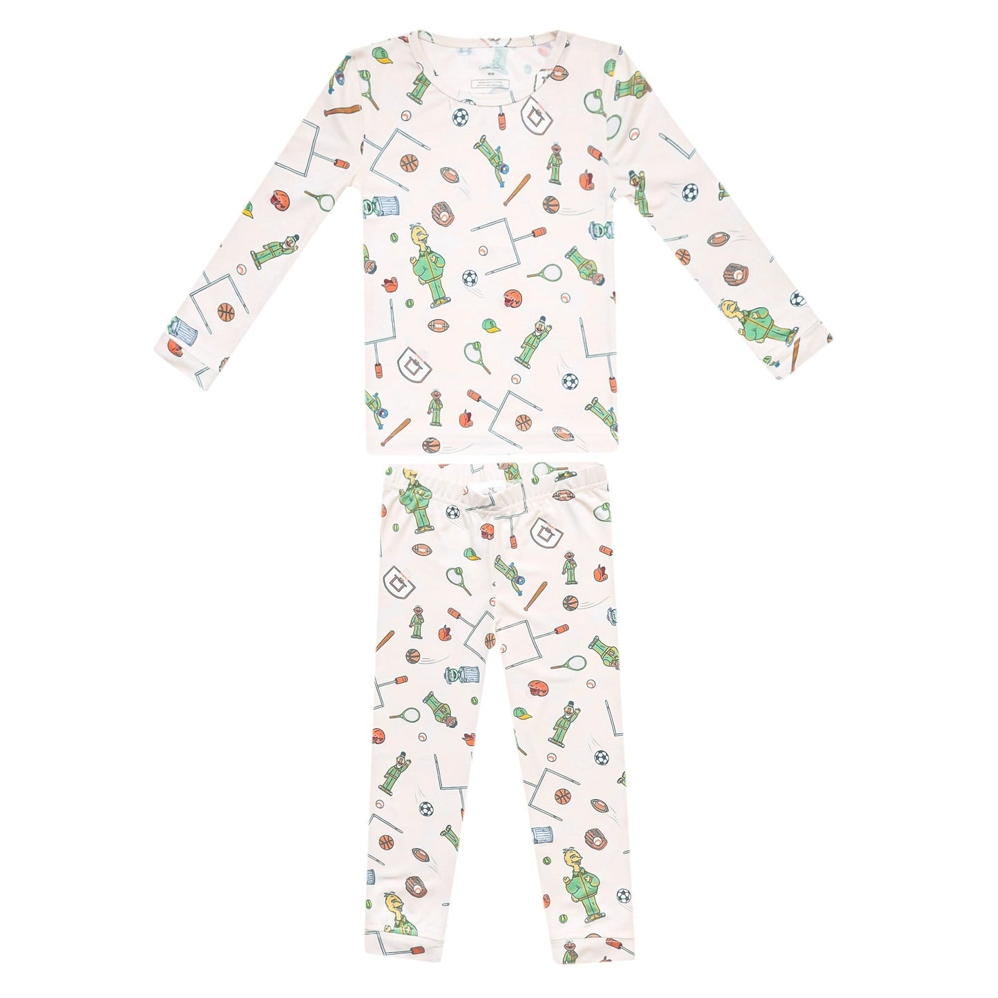 2pc Long Sleeve Pajama Set - Sesame Street Varsity Friends