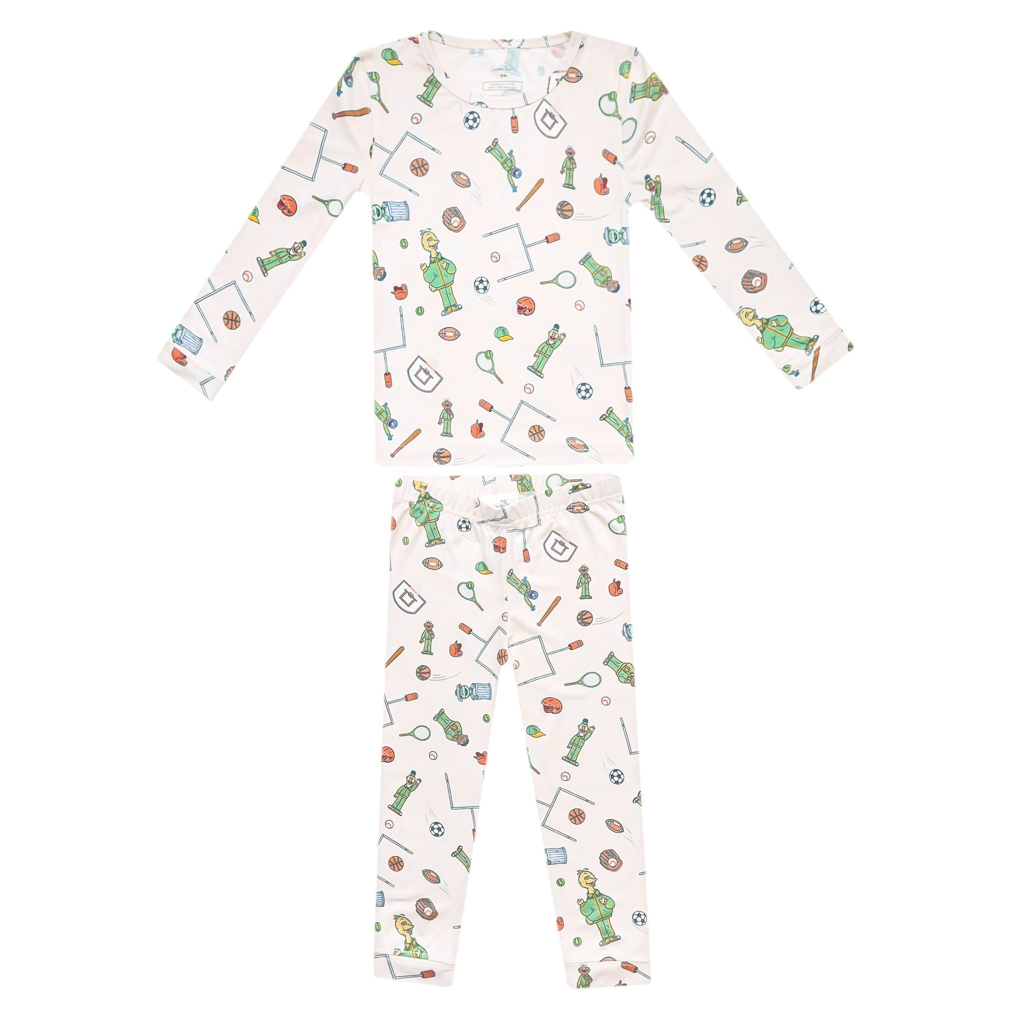 2pc Long Sleeve Pajama Set - Sesame Street Varsity Friends